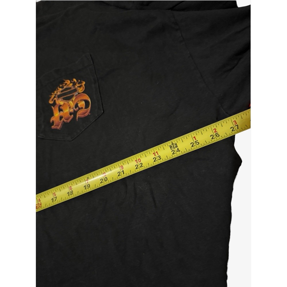 Y2K Vintage Harley Davidson Flame Script Long Sleeve Pocket Shirt Black 4X - Picture 13 of 13
